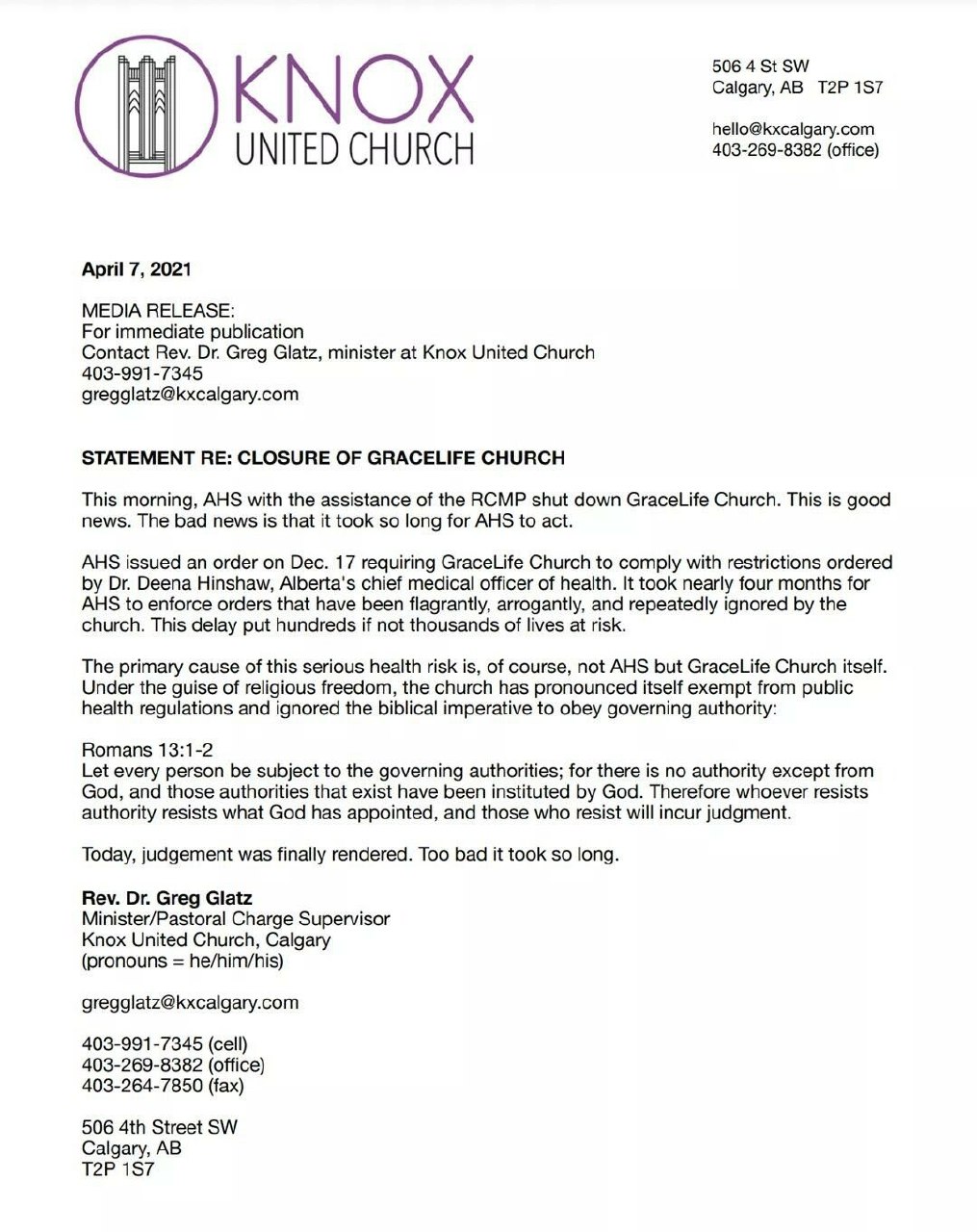 ‘Church’ With a Gay Unicorn Logo Issues Press Release Against GraceLife Church