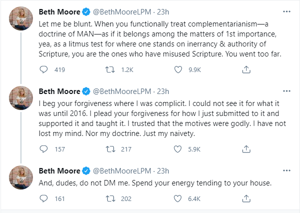 Beth Moore Publicly Apologizes for Supporting Complementarianism, Calls it ‘Doctrine of Man’