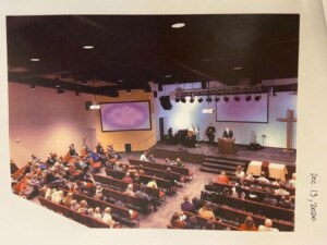 A church service that took place at GraceLife Church on Dec. 13, 2020, in Spruce Grove, Alta., is shown in this handout image taken by an inspector with Alberta Health Services and provided by Alberta's provincial court. THE CANADIAN PRESS/HO-Provincial Court of Alberta *
