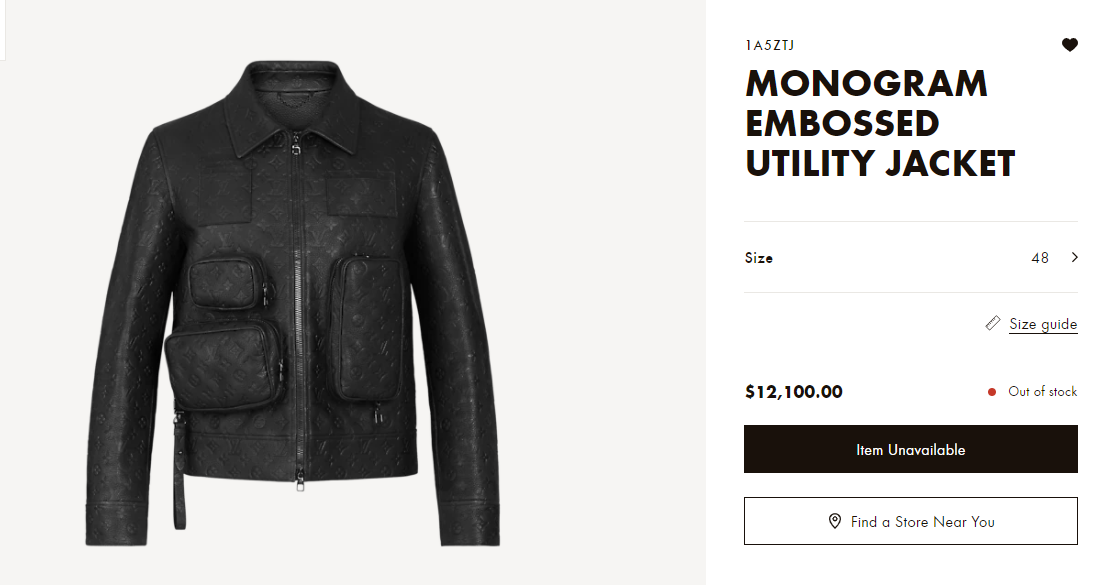Compare prices for Monogram Embossed Utility Jacket (1A5ZTJ) in