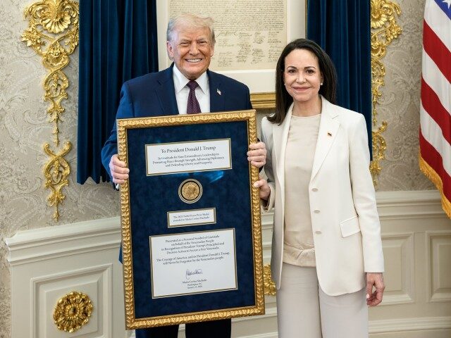 Venezuela’s Maria Corina Machado Presents Her Nobel Peace Prize to President Trump
