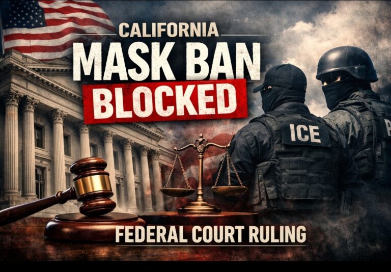 Court Halts California Mask Ban on ICE Agents, Citing Constitutional Violations