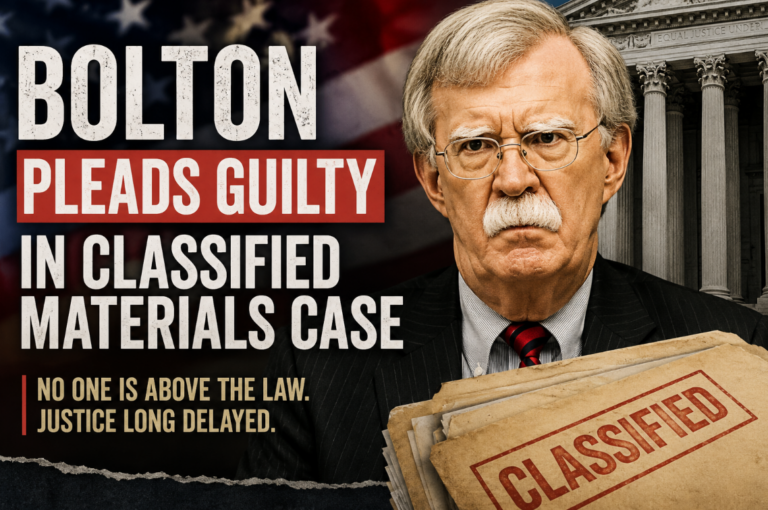 Bolton to Pay Millions, Plead Guilty in Federal Classified Materials Case