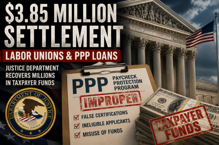 Labor Unions Agree to $3.85 Million Settlement Over Alleged Improper PPP Loan Claims
